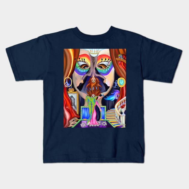 Welcome to the Masquerade Kids T-Shirt by Art by Deborah Camp